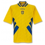 Ретро футболка сборной Швеции 1994 (основная) Ларссон, Бролин, Терн и другие. Доставка ~ 2-3 недели. Топ-качество!