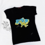 Футболка Квітуча Україна (ручна робота)